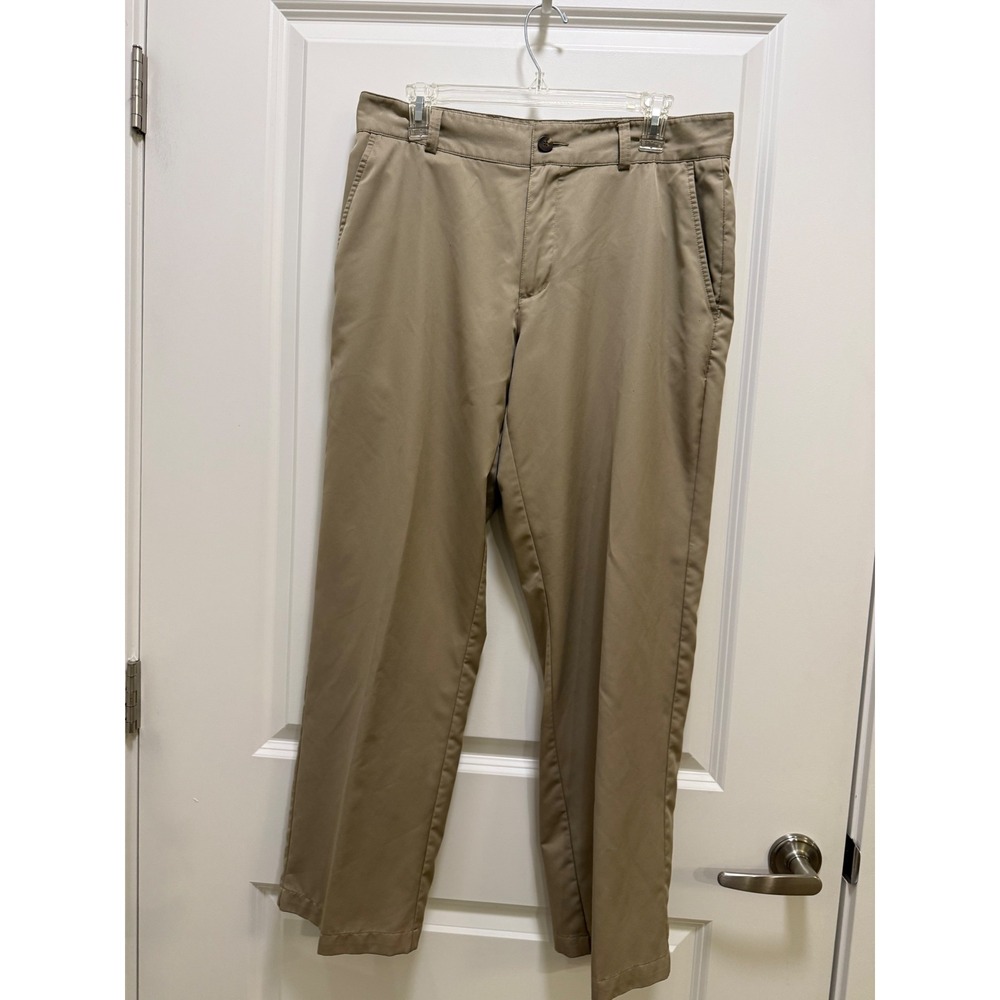 Adidas Golf Mens Khaki Tan Performance Flat Front Straight Leg Pants‎ 33x29